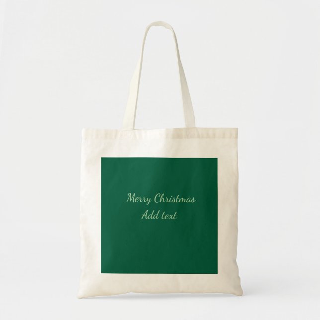 Bolsa Tote Feliz Natal verde plano solo holida (Frente)