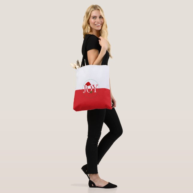 Bolsa Tote Feliz Natal Vermelho e Branco (No(a) Modelo)