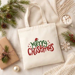 Bolsa Tote Feliz Natal Vermelho e Verde