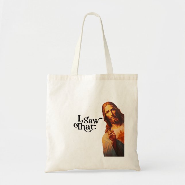 Bolsa Tote Feliz Natal, Vi Que Jesus, Vi Que (Frente)