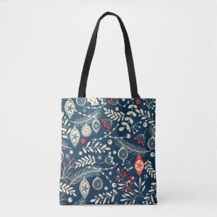 Bolsa Tote Feliz Natal: Vintage de inverno sem costura