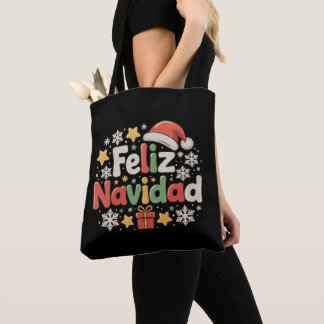 Bolsa Tote Feliz Navidad Spanish Mexican Merry Christmas Xmas