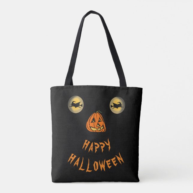 Bolsa Tote Feliz Olhos Testemunhas De Halloween E Nariz De Ab (Verso)