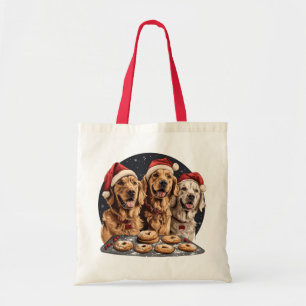 Bolsa Tote Feliz Ouro de Natal - Cachorro de Retriever