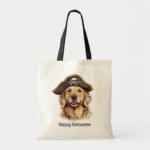 Bolsa Tote Feliz Ouro Pirata de Halloween Cachorro de Retriev