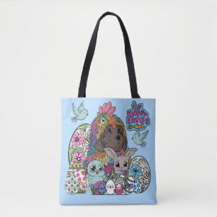 Bolsa Tote Feliz Páscoa Amigos Fofos e Emplumados