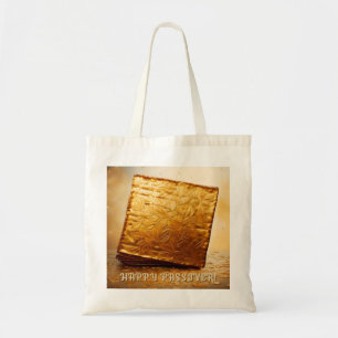 Bolsa Tote Feliz Páscoa! Matzá Dourada