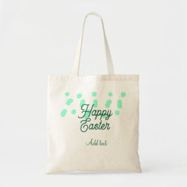 Bolsa Tote Feliz Páscoa ovos verdes pastel nome data simples 