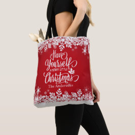 Bolsa Tote Feliz Personalizada Pequena Saco de Natal