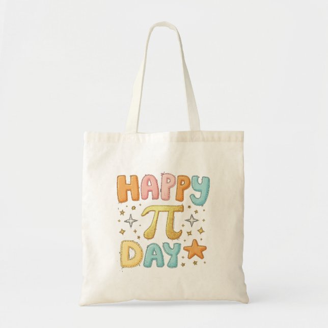 Bolsa Tote Feliz Pi Day - Design de Pastel Bonito (Frente)