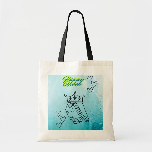 Bolsa Tote Feliz rainha. (Frente)