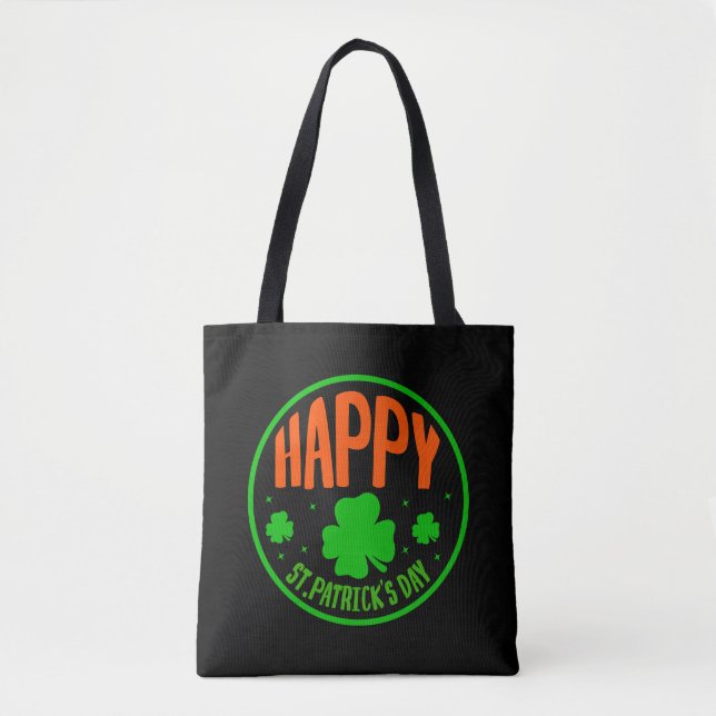 Bolsa Tote Feliz Rua do Círculo do Dia de Patrick Design-6350 (Frente)