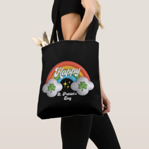 Bolsa Tote Feliz Rua Santa Patrick Dia Cute Rainbow