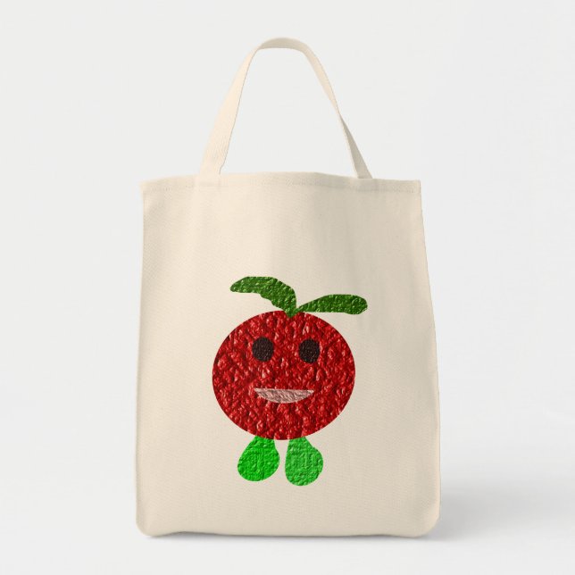 Bolsa Tote Feliz Tomate Organic Grocery Tote Bag (Frente)