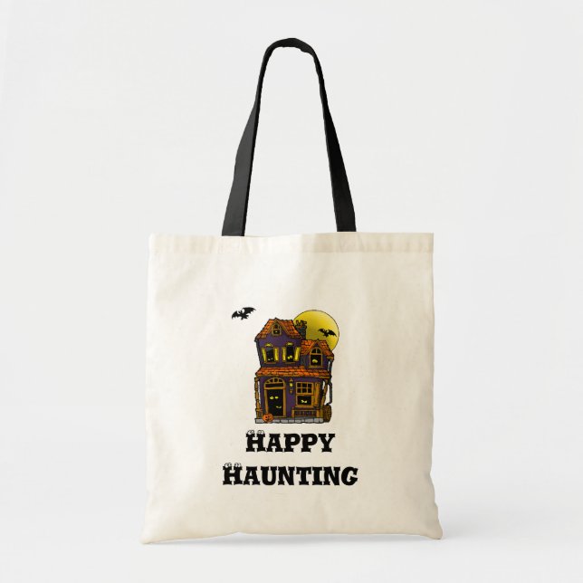 Bolsa Tote Feliz truque de assombração ou Canvas de tratament (Frente)