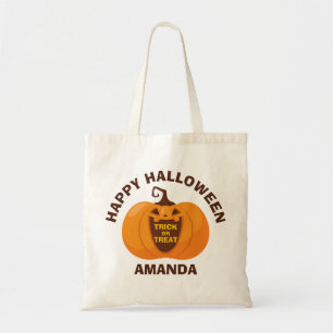 Bolsa Tote Feliz Truque de Halloween ou Tratar Abóbora Bestia