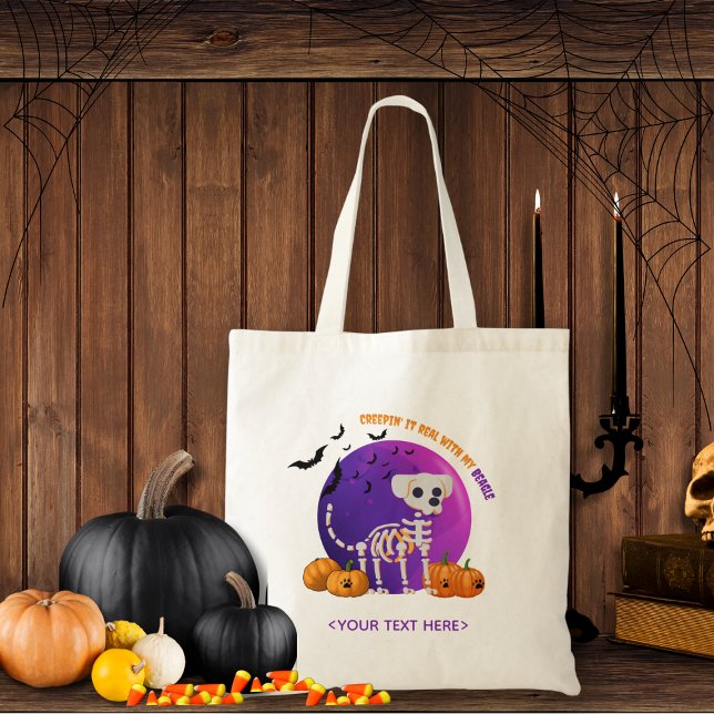 Bolsa Tote Feliz truque de Halloween ou trate ToteCandy Bag (Trick or Treat OR show up to the Halloween party in style. Represent your favorite dog breed!!)