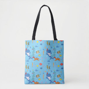 Bolsa Tote Feliz tubarão de Natal