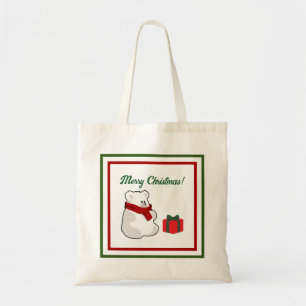 Bolsa Tote Feliz Urso Polar em Escarpa Vermelha, Cartografia