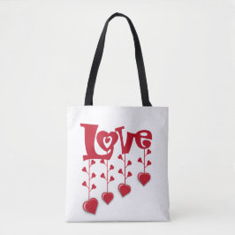 BOLSA TOTE FELIZ VALENTINE DAY 2024 AMO O CORAÇÃO VERMELHO