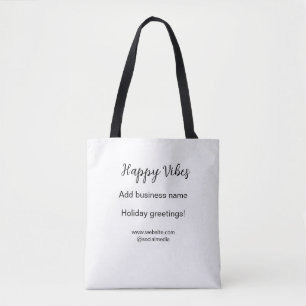 Bolsa Tote Feliz vibes cartões de natal de Natal
