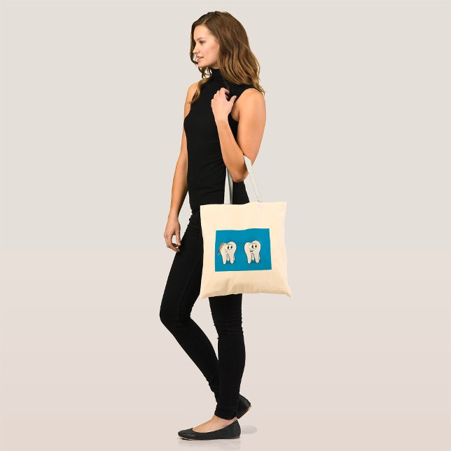 Bolsa Tote Feliz vs Triste Cuidados Odontológicos (Criador carregado)