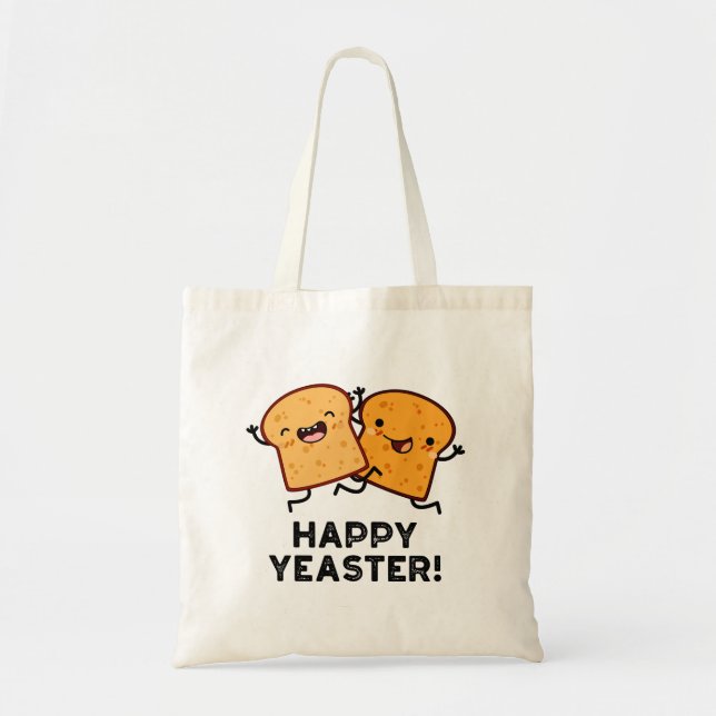 Bolsa Tote Feliz Yeaster Funny Bread Pun (Frente)