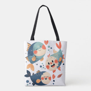 Bolsa Tote Felizes Amigos de Peixes