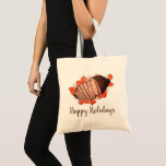 Bolsa Tote Felizes Feriados Criados de Carne Brisket Judaica<br><div class="desc">O design apresenta uma ilustração original de uma bandeja com um peito braçado clássico, acompanhado de vegetais torrados. Um prato de cardápio básico durante os feriados judeus, incluindo Passover, Hanukkah e Rosh Hashanah. Este design também está disponível em outros produtos. Muitas outras ilustrações sobre temas de comida também estão disponíveis...</div>