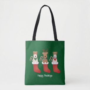 Bolsa Tote Felizes Pawlidays Welsh Wire Fox Terrier Dogs