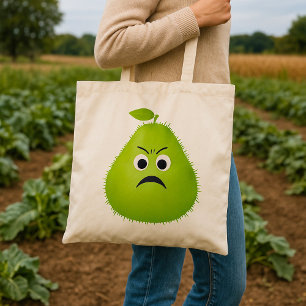Bolsa Tote Felpudo Grumado Caráter de Fruta Engraçado