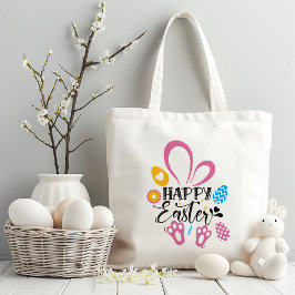 Bolsa Tote Felz pascoa Coelhinho Coelho Longo Ovos Caça Fios