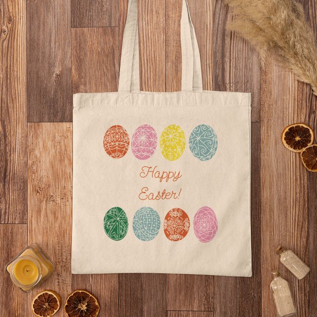 Bolsa Tote Felz pascoa de Ovos Decorados do Pysanky Ucraniano (Criador carregado)