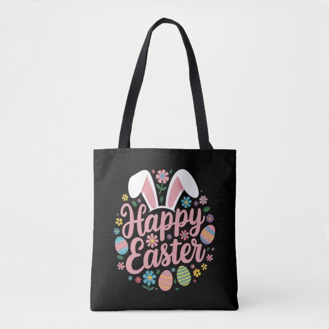 Bolsa Tote Felz pascoa Sayings Egg Bunny (Frente)