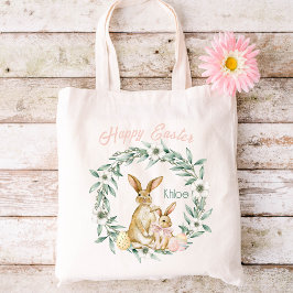 Bolsa Tote Felz pascoa Watercolor Floral Kids EasterTote Bag