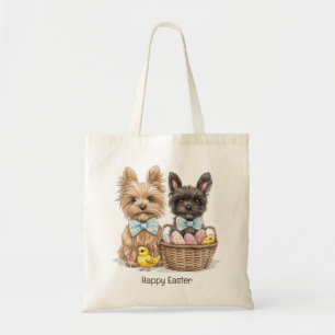 Bolsa Tote Felz pascoa Yorkshire Terrier Dogs