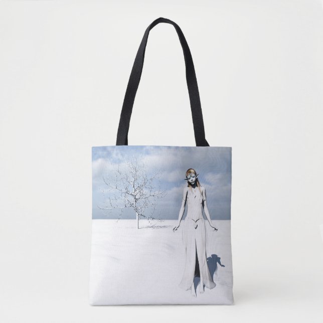 Bolsa Tote Female elf walking in the snow  (Frente)