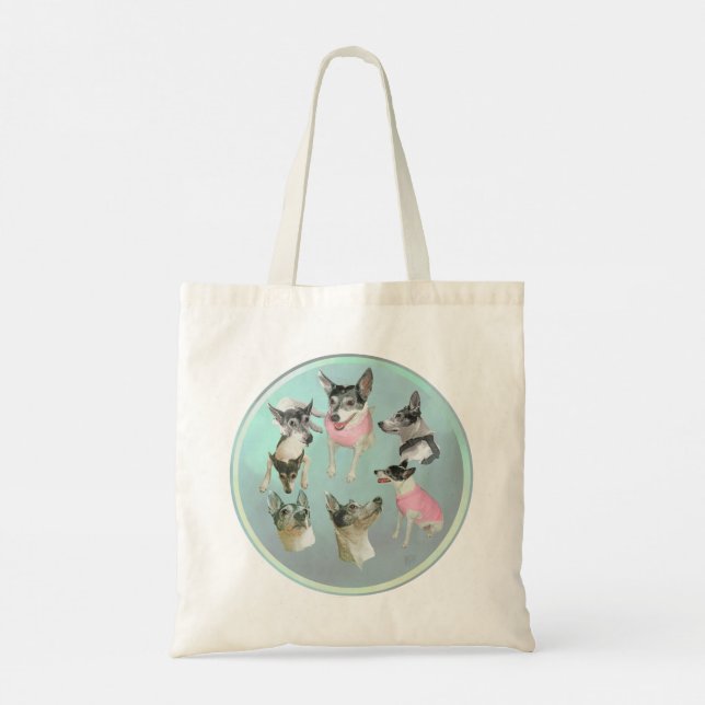 Bolsa Tote Fêmea de Terrier Rato Bonita (Verso)