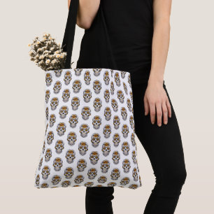 Bolsa Tote Feminina com Estampa de Caveiras Florai
