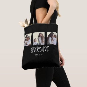 Bolsa Tote Feminino Moderno Estabelecido Script Preto 3 Foto