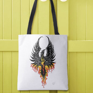 Bolsa Tote Fênix Ardente Erguendo-se Pássaro de Fogo Chamas T