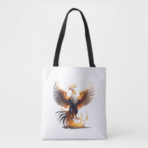 Bolsa Tote Fênix Rise Hoodie 🔥 Pássaro de Fogo Mítico Sweats