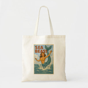 Bolsa Tote Fera Marinha Mermaid Retro   Vida Divertida na Pra