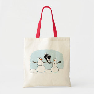 Bolsa Tote Feriado de border collie do divertimento do