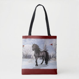 Bolsa Tote Feriado de inverno de 2024 Cavalo Frísia