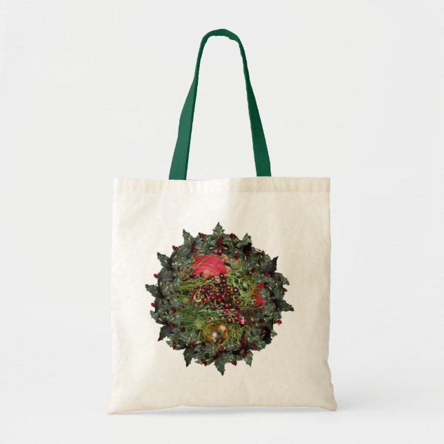 Bolsa Tote Feriado de Natal das Miçangas das Bolas (Frente)