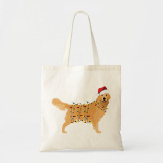 Bolsa Tote Feriado de Natal de ouro para Retriever