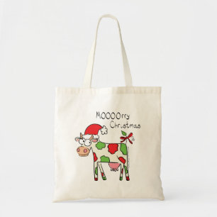 Bolsa Tote Feriado de Natal do Cartoon Engraçado de Vaca