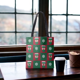 Bolsa Tote Feriado de Natal Flocos de Neve