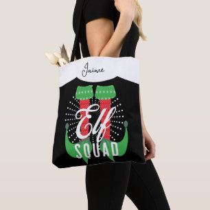 Bolsa Tote Feriado de Natal no Quadrado Elf Heels